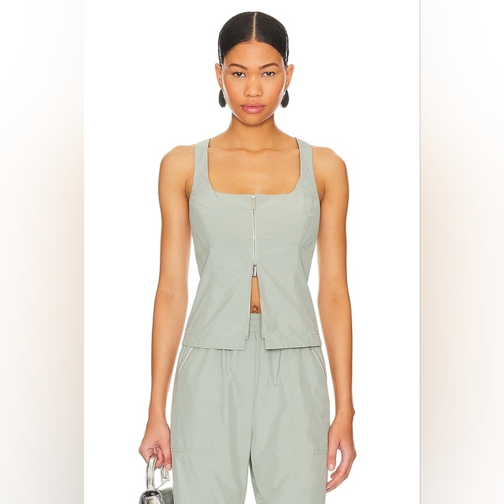 NEW Amanda Uprichard Gia Pants & Violet Top SET in Sage - Size XS - Picture 3 of 8
